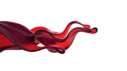 Splash of fluid. 3d illustration, 3d rendering.