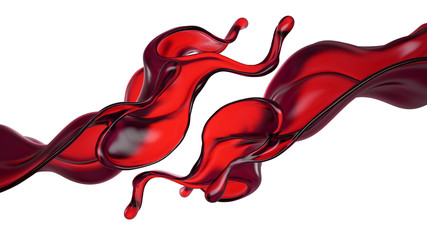 Splash of fluid. 3d illustration, 3d rendering.