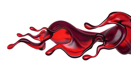Splash of fluid. 3d illustration, 3d rendering.