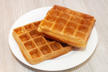 Belgian waffles on a plate classic
