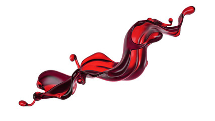 Splash of fluid. 3d illustration, 3d rendering.