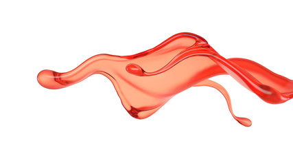 Splash of fluid. 3d illustration, 3d rendering.
