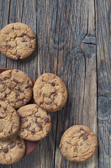 Chocolate chip cookies on table