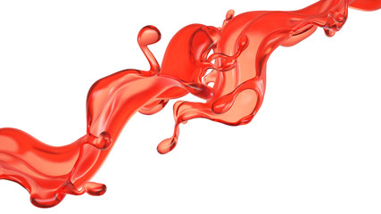 Splash of fluid. 3d illustration, 3d rendering.