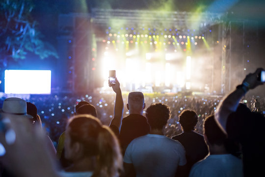 View From Behind Of People At The Concert