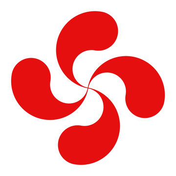 Lauburu or red basque cross symbol