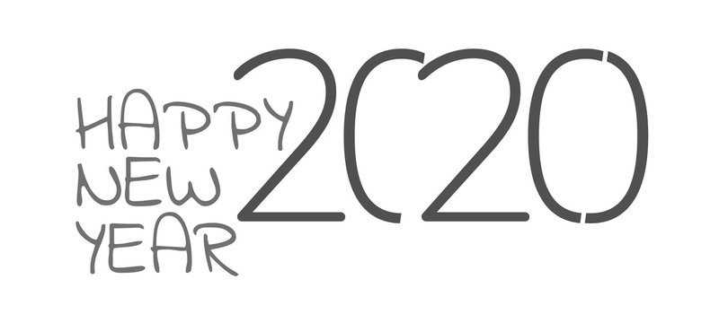 happy new year 2020 isolated 3d-illustration