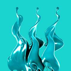 Splash of fluid. 3d illustration, 3d rendering.