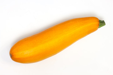 Yellow zucchini isolated on white background.