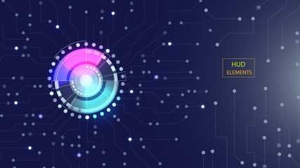 Abstract user HUD interface from glowing futuristic elements. EPS 10.