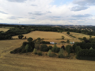 Fototapeta premium Champs en Bourgogne, vue aérienne