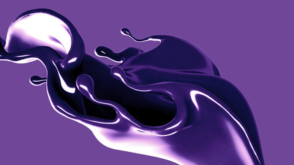 Splash of fluid. 3d illustration, 3d rendering.