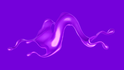 Splash of fluid. 3d illustration, 3d rendering.