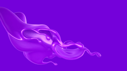 Fototapeta na wymiar Splash of fluid. 3d illustration, 3d rendering.