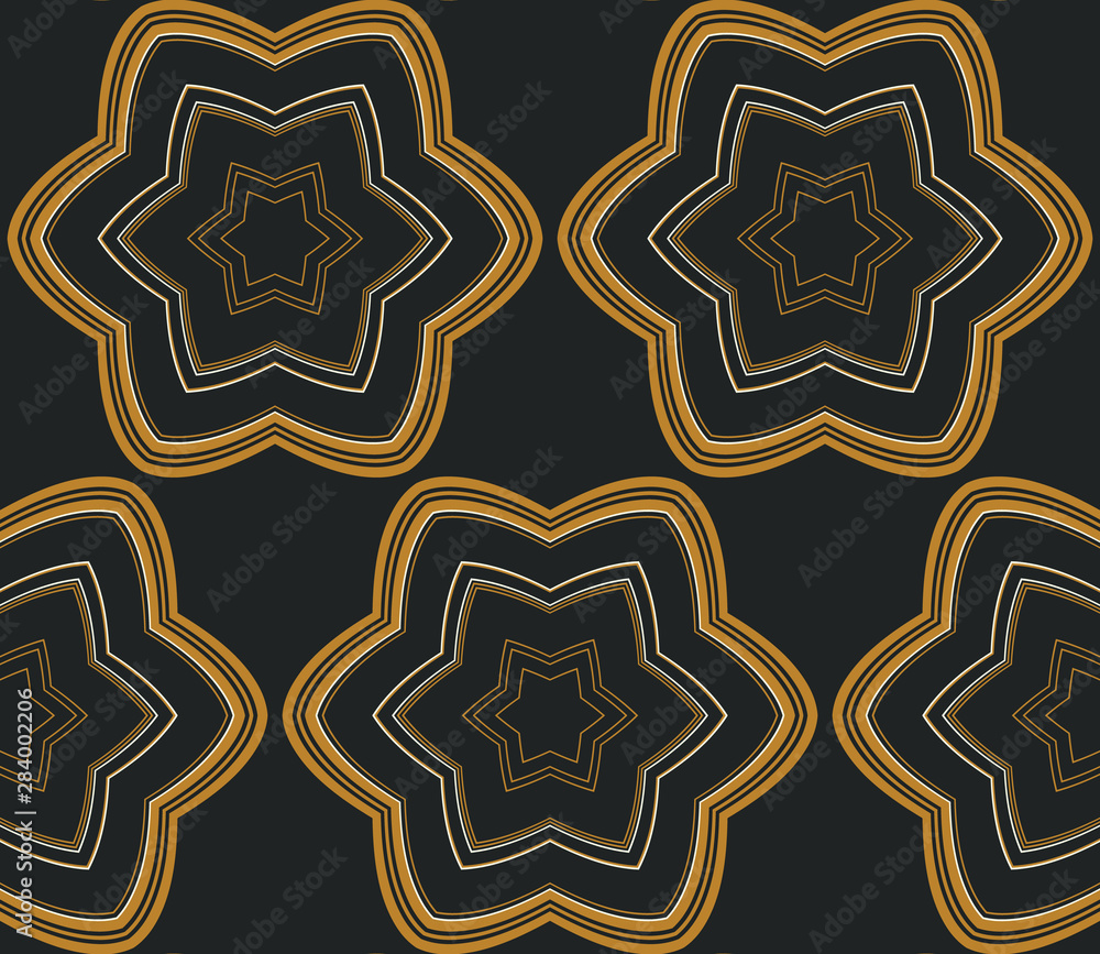 Poster abstract seamless pattern of many shapes. vector kaleidoscope.