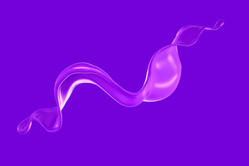 Splash of fluid. 3d illustration, 3d rendering.