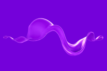 Splash of fluid. 3d illustration, 3d rendering.