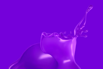 Splash of fluid. 3d illustration, 3d rendering.