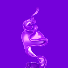 Splash of fluid. 3d illustration, 3d rendering.