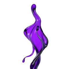 Splash of fluid. 3d illustration, 3d rendering.