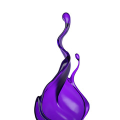 Splash of fluid. 3d illustration, 3d rendering.