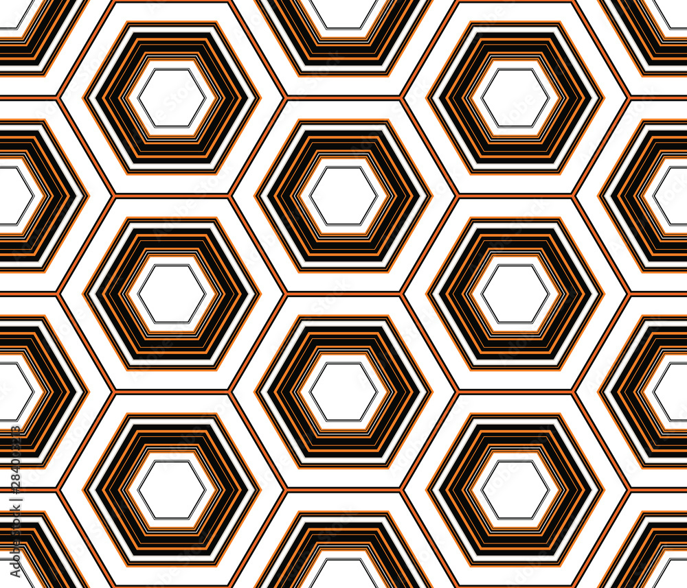 Poster abstract hexagons seamless pattern. vector geometric pattern of many shapes.