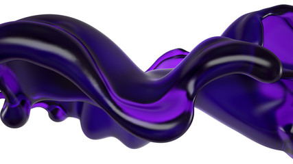 Splash of fluid. 3d illustration, 3d rendering.
