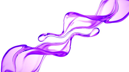 Splash of fluid. 3d illustration, 3d rendering.