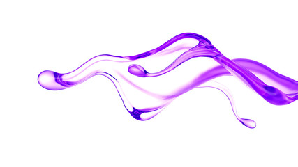 Splash of fluid. 3d illustration, 3d rendering.