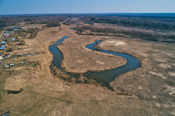 River bend in the shape of a horseshoe.