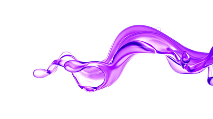 Splash of fluid. 3d illustration, 3d rendering.