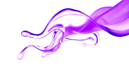 Splash of fluid. 3d illustration, 3d rendering.