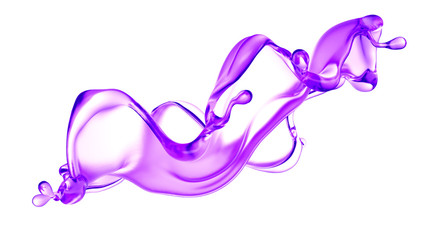 Splash of fluid. 3d illustration, 3d rendering.