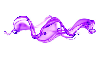 Splash of fluid. 3d illustration, 3d rendering.