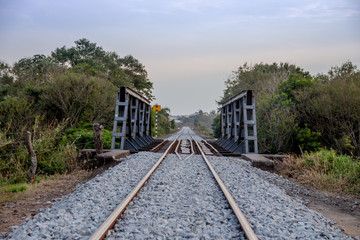 Fototapeta na wymiar Railway steel bridge 