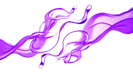 Splash of fluid. 3d illustration, 3d rendering.