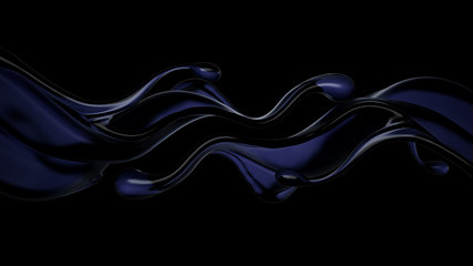 Splash of fluid. 3d illustration, 3d rendering.