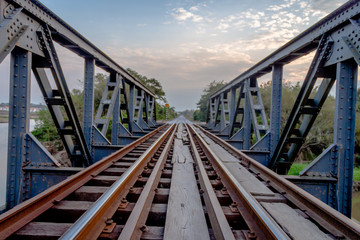 Fototapeta na wymiar Railway steel bridge 