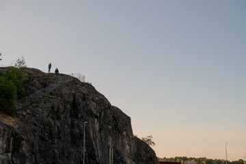 People on a big cliff.