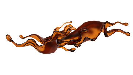 Splash of fluid. 3d illustration, 3d rendering.