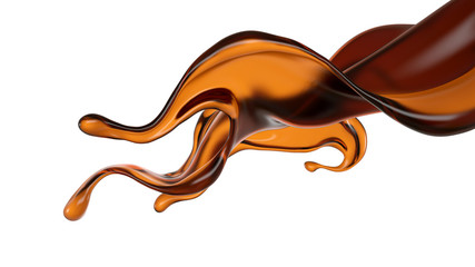 Splash of fluid. 3d illustration, 3d rendering.