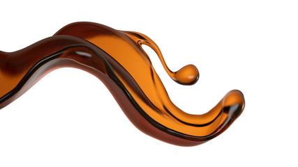 Splash of fluid. 3d illustration, 3d rendering.