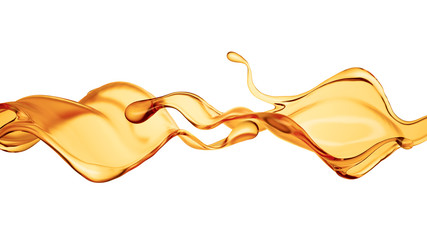 Splash of fluid. 3d illustration, 3d rendering.