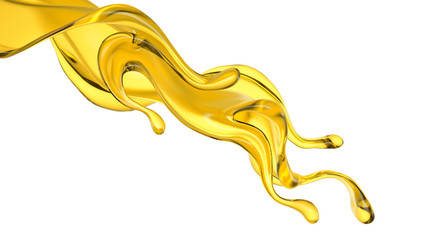 Splash of fluid. 3d illustration, 3d rendering.