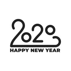 2020 New Year. Winter holiday lettering typography logo for New Year 2020 celebration