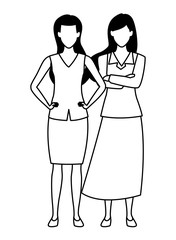 Executive business entrepreneur couple in black and white