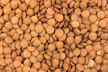 Lentils. Lentils background. Green lentils pattern. Natural organic lentils for healthy food