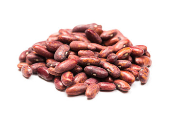 Pile of red kidney bean, canned beans isolated on white background, Top view.