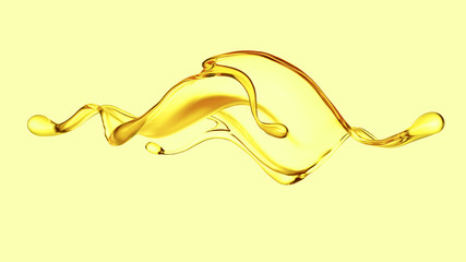 Splash of fluid. 3d illustration, 3d rendering.