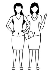 Executive business entrepreneur couple in black and white